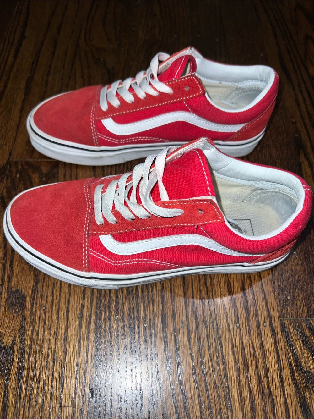 Kids Red Old Skool Vans Low